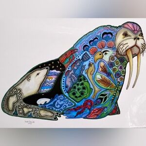New Sue Coccia 11 x14 Walrus Art Print